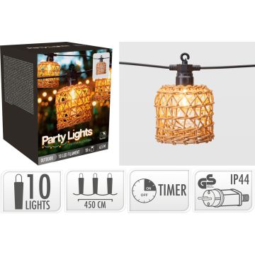 String Light 10 LED Light Balls with Clear Screens 4.5 m