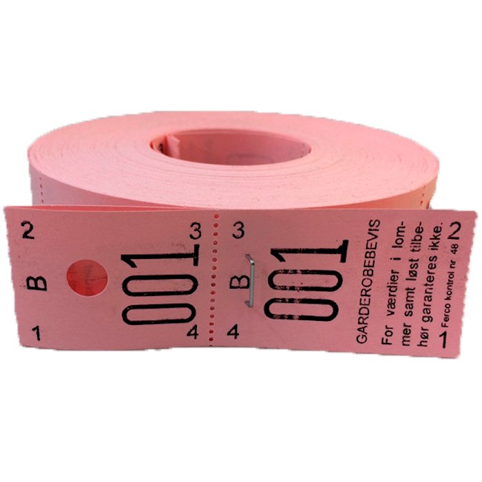 Pink Coat Check Numbers from 001-500