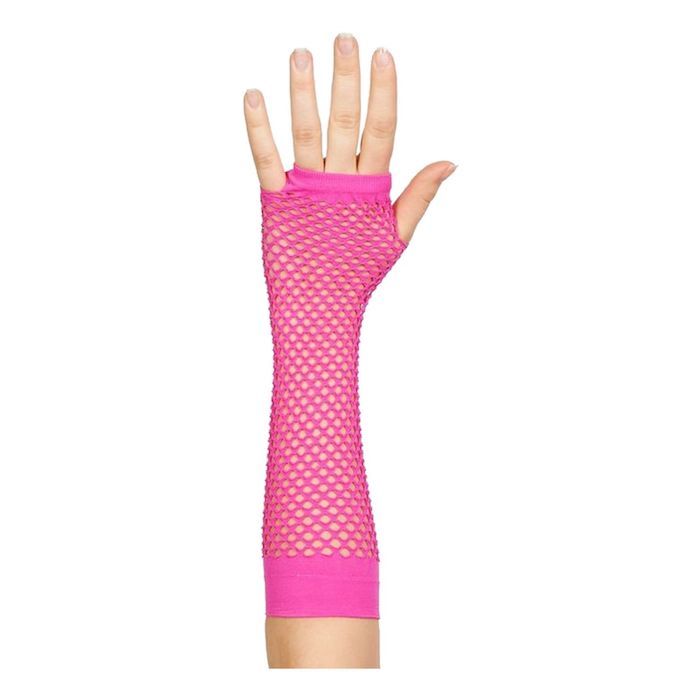 UV Net Gloves Long Pink 2x - 25 cm neon