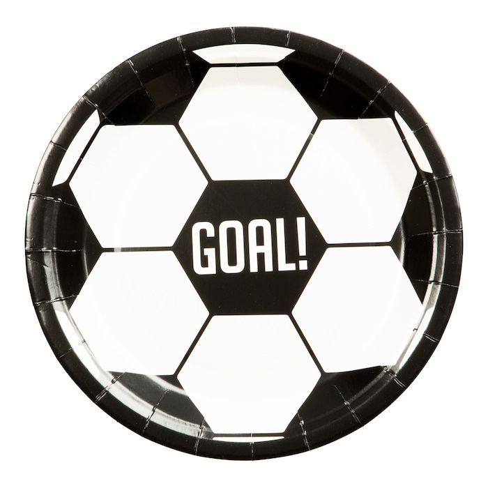 Football paper plates 8x - 23 cm