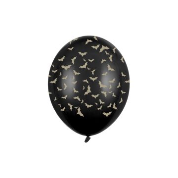 Black Balloons With Bat Design 6x - 30cm