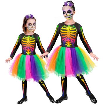 Colourful skeleton costume for girls
