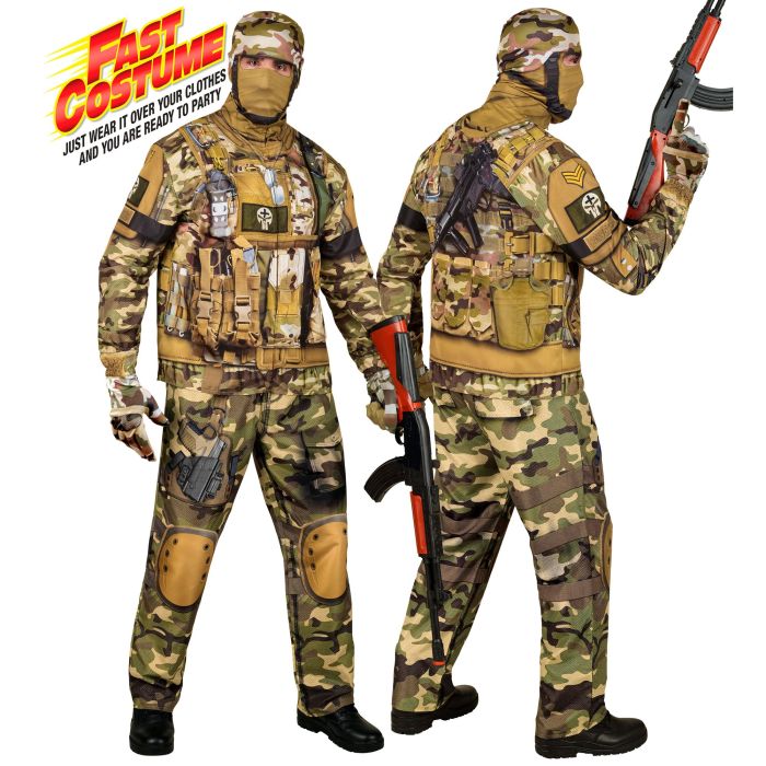 Camouflage Soldier Costume for Men