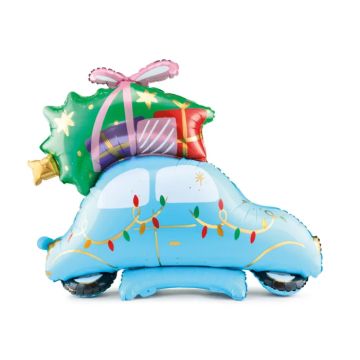 Christmas foil balloon Christmas car 102x100 cm