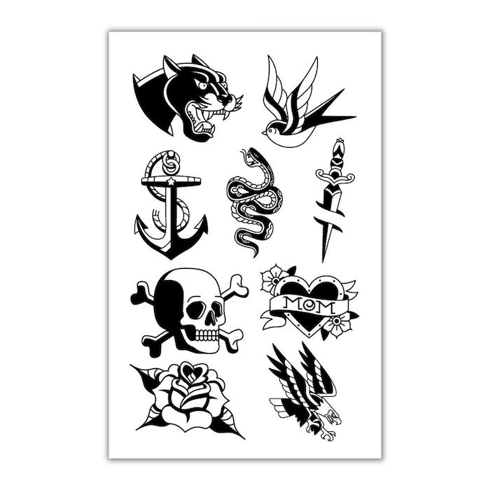 Classic temporary sailor tattoos 9x 