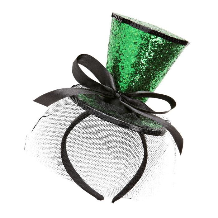 Mini Glitter Top Hat Green