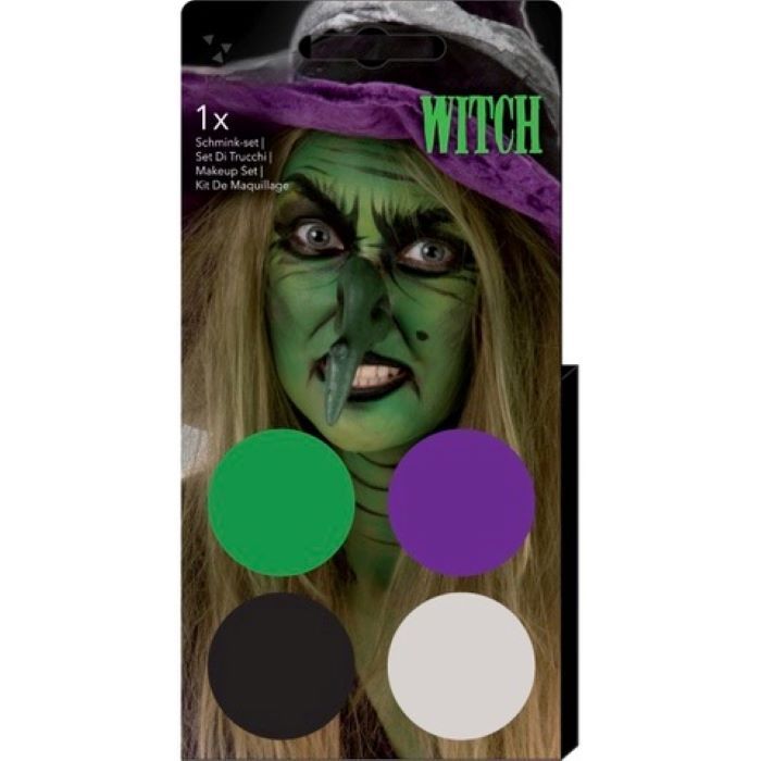 Face Paint 4 Colours with Brush Witch