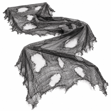 Frayed black Halloween tablecloth 60x300 cm