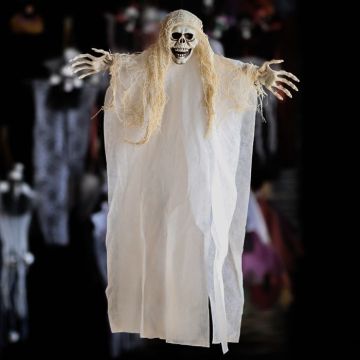 White skeleton ghost Halloween decoration - 45x35 cm