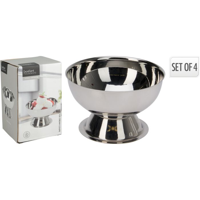 Stainless Steel Ice Bowls, Set of 4
