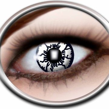 Ghost white and black contact lenses