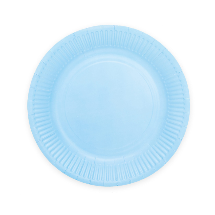 Light blue paper plates 8x - Ø 23 cm