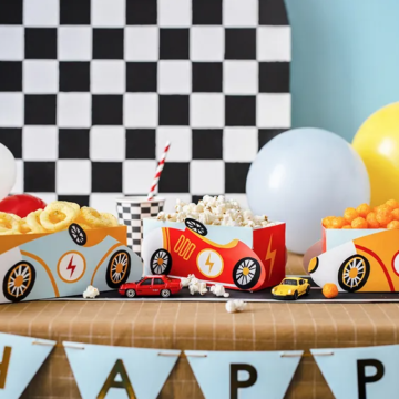 Car Motif Snack Baskets 3x - 7x7x17 cm