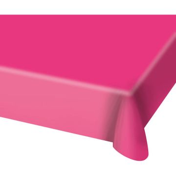 Pink plastic tablecloth - 130x180 cm