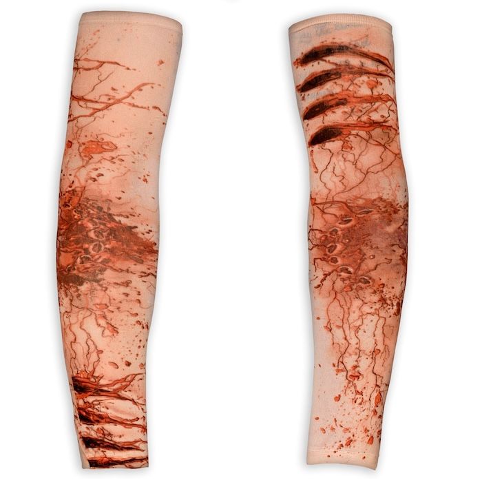 Realistic Bloody Arm Sleeves with Wounds & Tears