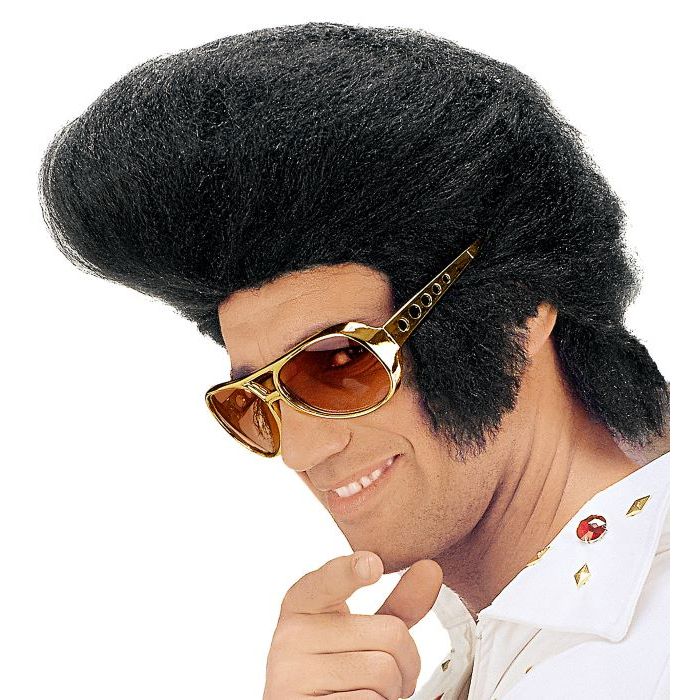 Black rock'n'roll Elvis wig