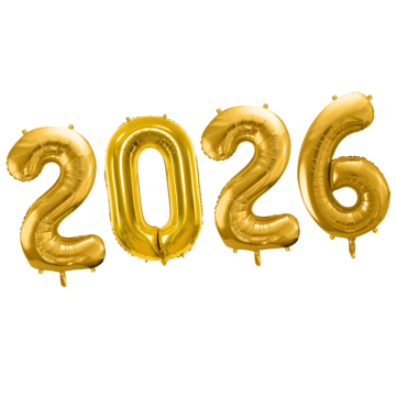 2026 foil balloon gold - 35 cm