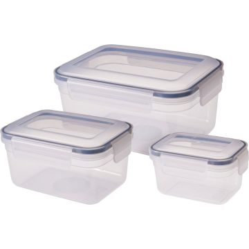 Storage Boxes 3 pcs with Grey Silicone Seal