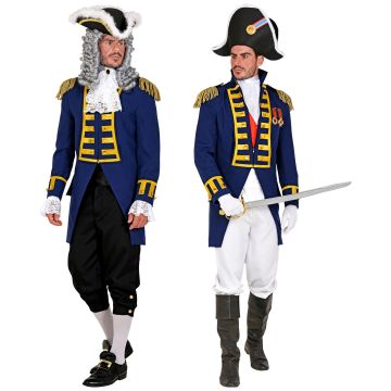 Blue Parade Jacket with Tails for Men