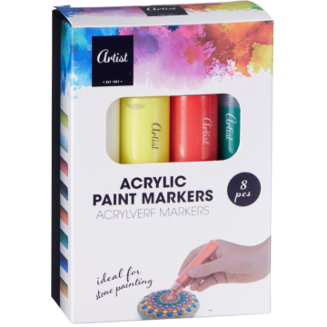Acrylic paint stone markers 8x - 30 ml