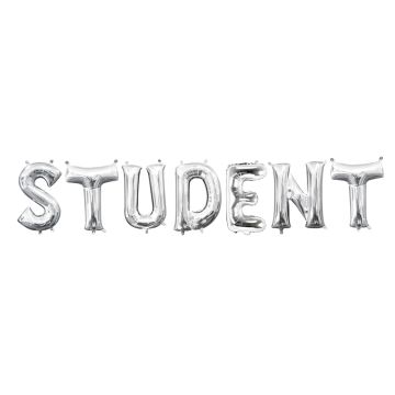 Silver student foil balloons - 56 cm