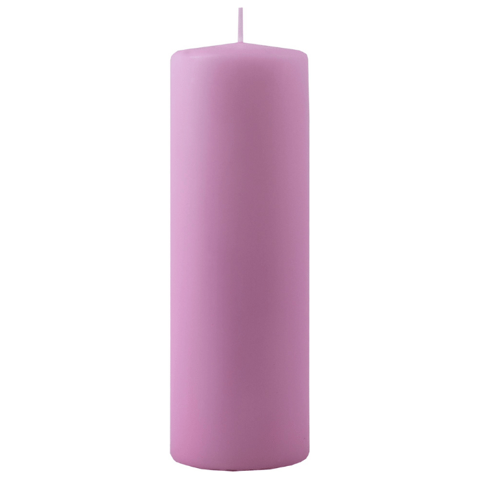 Block Candle Pearlescent Pink 1x - 6x18 cm
