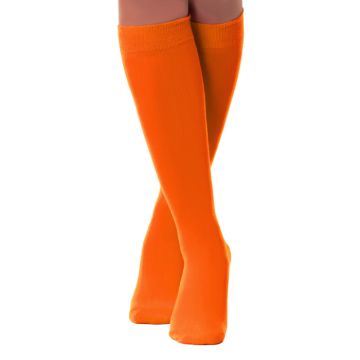 One-size neon orange knee socks for women