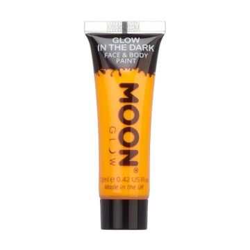 Glow-in-the-dark face and body paint, orange Moon Creations - 12 ml