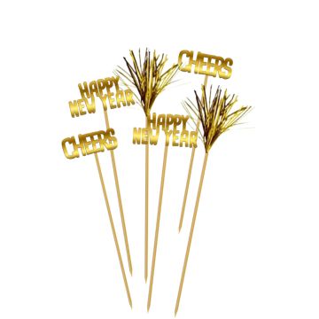 New Year glass decorations 12x mix 