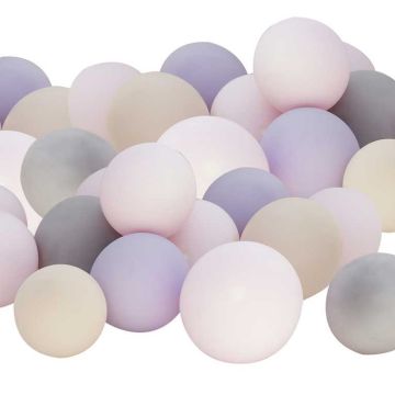 Pink & Purple Pastel Mini Balloons 40x - 12 cm
