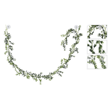 Artificial Leaf Garland with Flowers - 180 cm