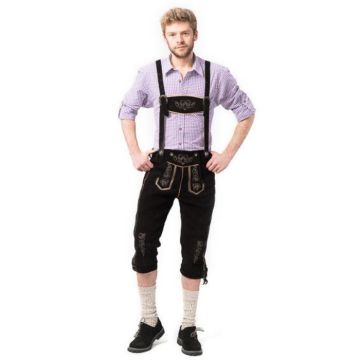 Tyrolean lederhosen trousers Peter long black