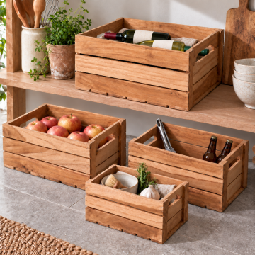Teak Wooden Boxes 4 pcs. in Different Sizes