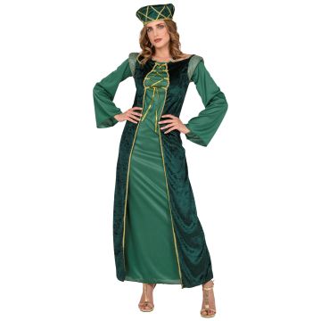 Medieval costume for ladies with dress and hat