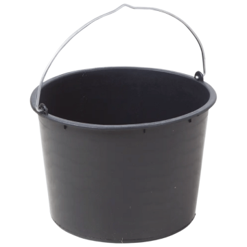 Black plastic bucket 20 L - 26x33 cm