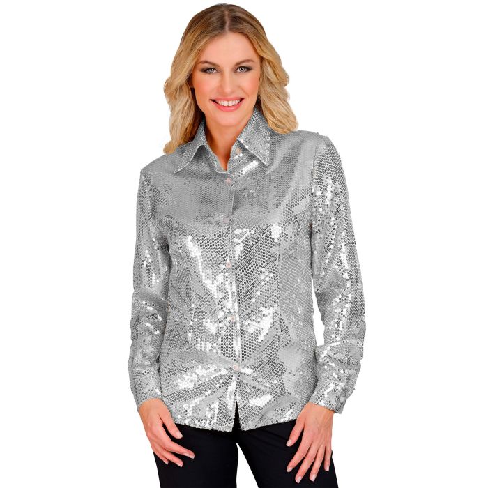 Silver sequin shirt for ladies