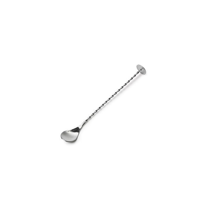 Twisted Bar Spoon with Muddler in Stainless Steel
