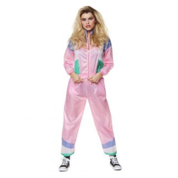 Pink retro tracksuit for women - 2 pieces