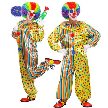 Multicoloured Clown Costume for Adults