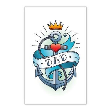 Fake dad tattoo with ship anchor 10.5x20cm 