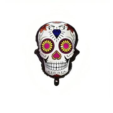 Inflatable Day of the Dead skull with diamond motif