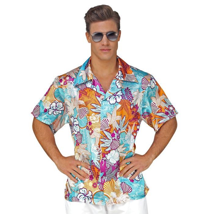 Floral satin hawaii shirt