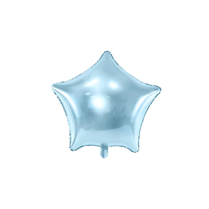Light blue star-shaped foil balloon - Ø48 cm