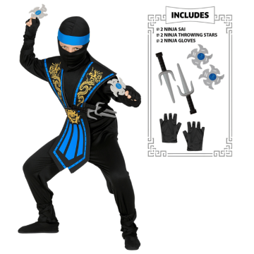Blue ninja costume for children