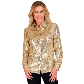Gold sequin shirt for women