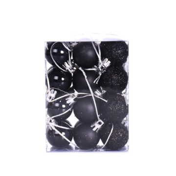 Black Christmas baubles 36x - 3 cm