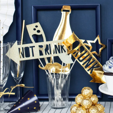 Photo Booth props in gold 8x