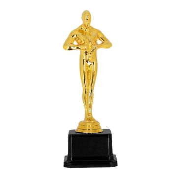 Gold-coloured Hollywood award statuette - 21 cm