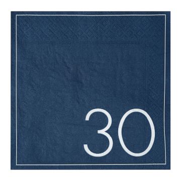 30th Birthday Napkins in Blue 16x