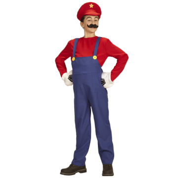 Red plumber costume for children